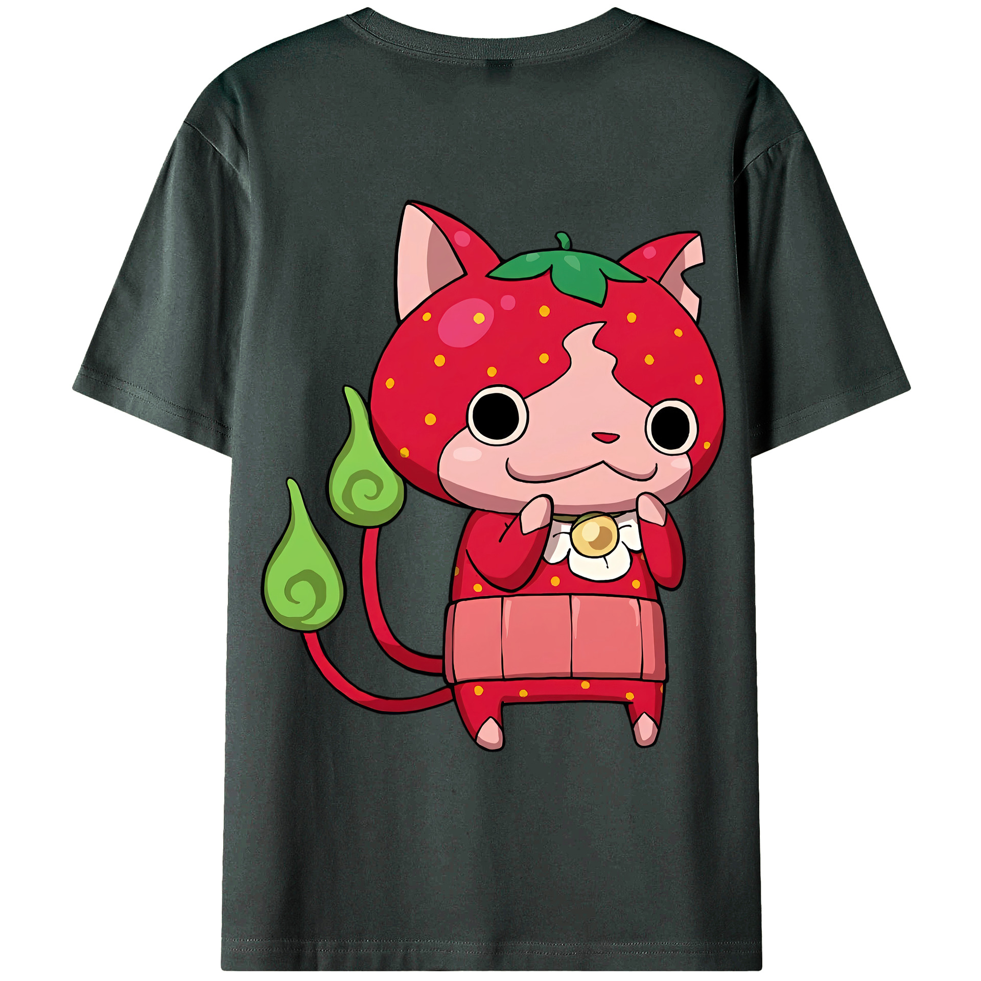 （画像用） 妖怪ウォッチ Yo-kai Watch 綿100％ メンズ半袖Tシャツ（バックプリント） 通気性